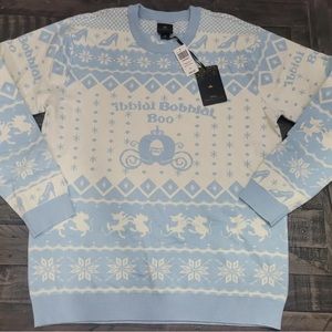 NWOT Disney Princess Disney Cinderella Box Lunch White & Blue Sweater